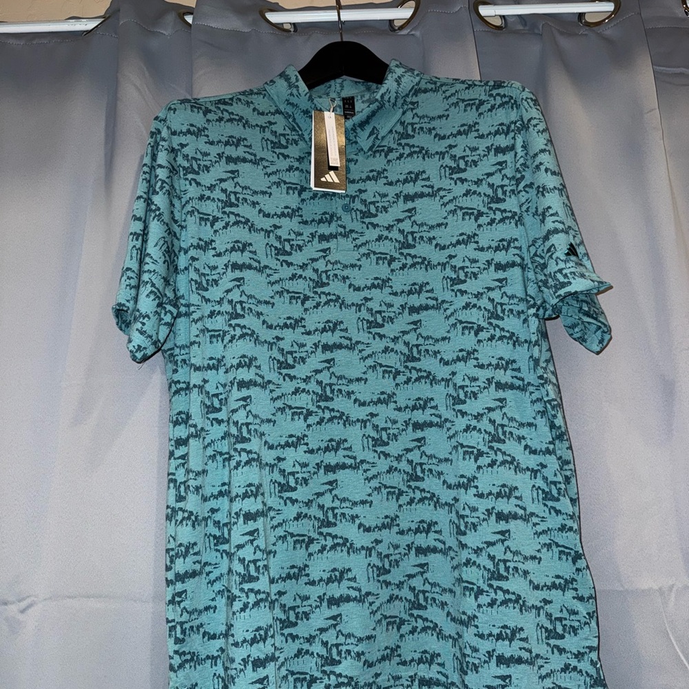 Adidas Men's Aqua Patterned Short Sleeve Tee